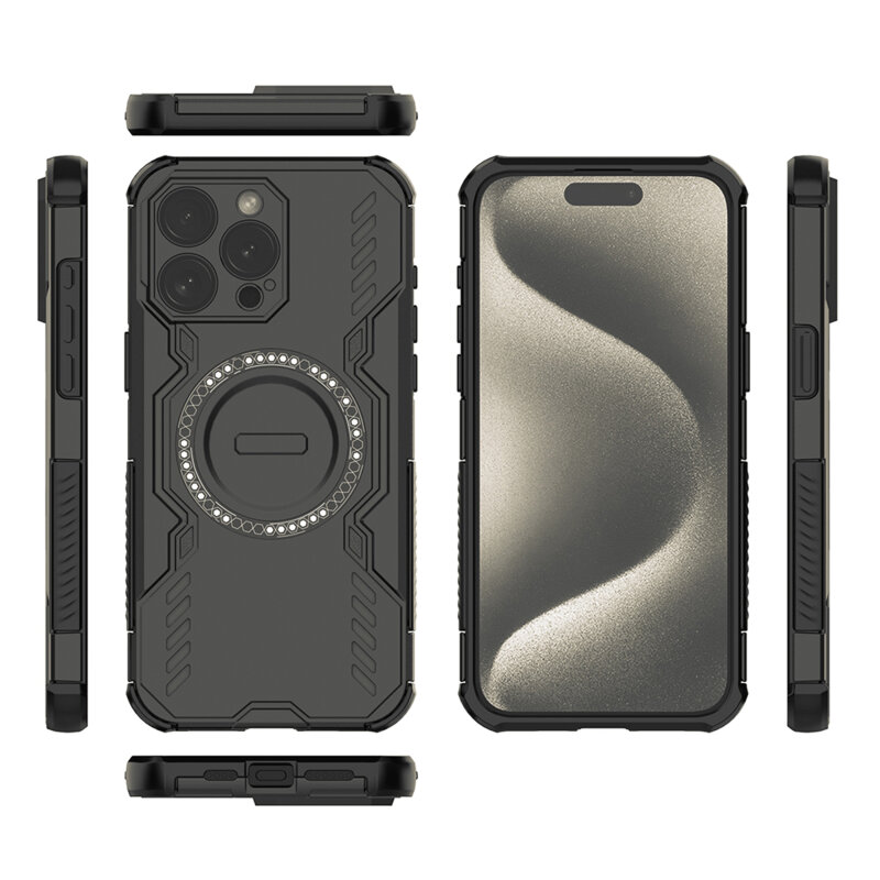 Husa iPhone 15 Pro Max Techsuit ArmorMag Case, negru