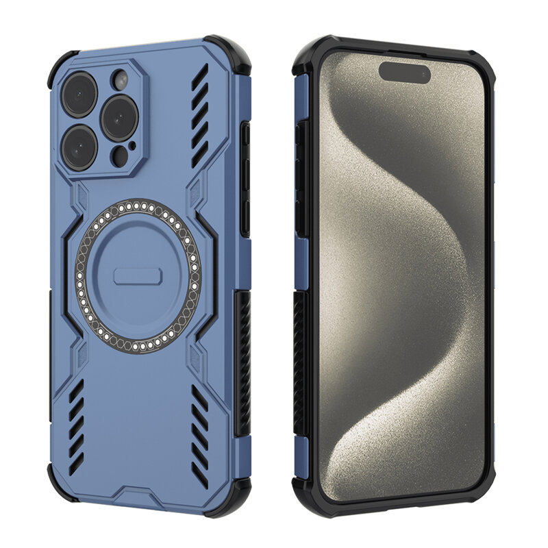 Husa iPhone 15 Pro Techsuit ArmorMag Case, albastru