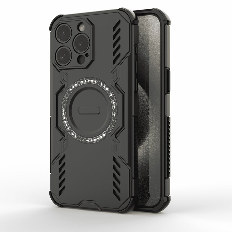 Husa iPhone 15 Pro Techsuit ArmorMag Case, negru