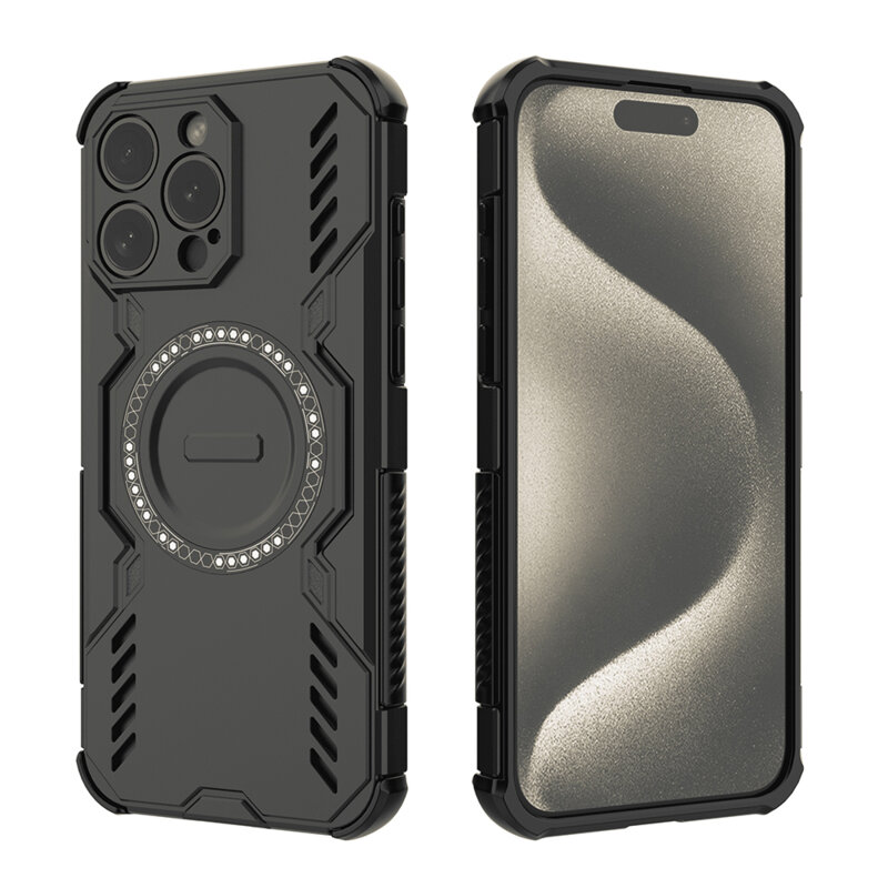 Husa iPhone 15 Pro Techsuit ArmorMag Case, negru