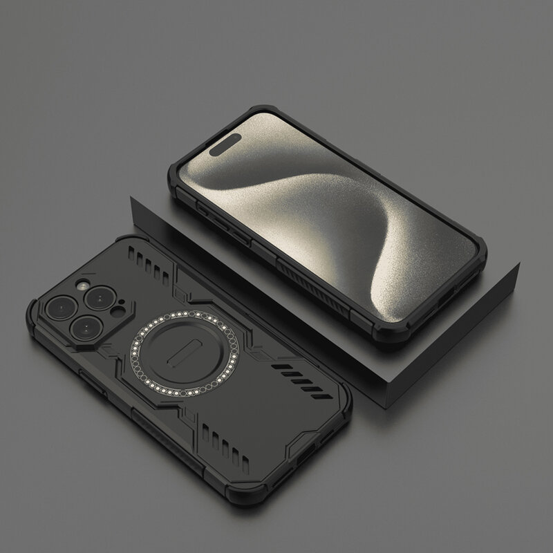 Husa iPhone 15 Pro Techsuit ArmorMag Case, negru