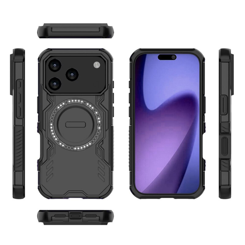 Husa iPhone 17 Pro Techsuit ArmorMag Case, negru