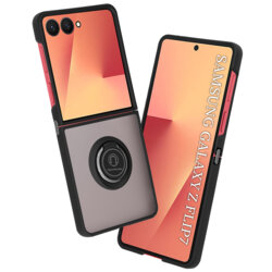 Husa Samsung Galaxy Z Flip7 Techsuit Glinth cu inel suport stand magnetic, negru