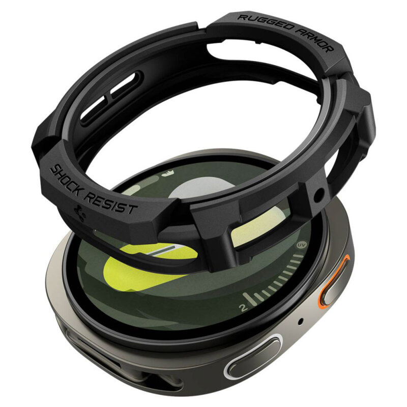 Husa Samsung Galaxy Watch8 44mm Spigen Rugged Armor, negru