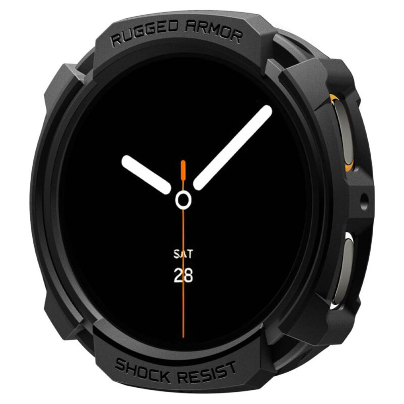 Husa Samsung Galaxy Watch8 44mm Spigen Rugged Armor, negru