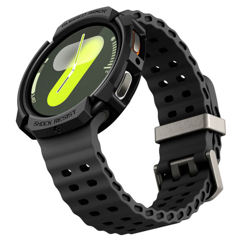 Husa Samsung Galaxy Watch8 44mm Spigen Rugged Armor, negru