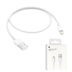 Cablu iPhone original Apple, 1m, alb, MUQW3ZM/A, blister