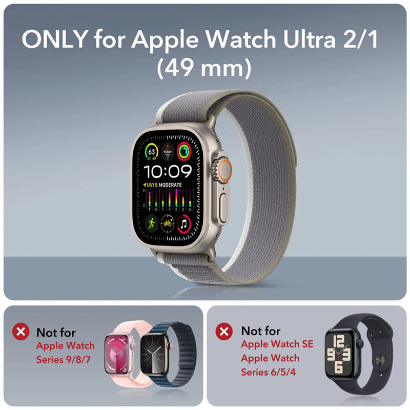 [Pachet 2x] Folie Apple Watch Ultra ESR Armorite, titanium
