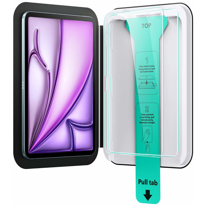 [Pachet 2x] Folie sticla iPad Pro 13 (2024) ESR Tempered Glass Screen Protector UltraFit Tray, transparenta