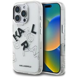 Husa iPhone 16 Pro Max Karl Lagerfeld IML Luxury, transparenta, KLHCP16XHMLGFCH
