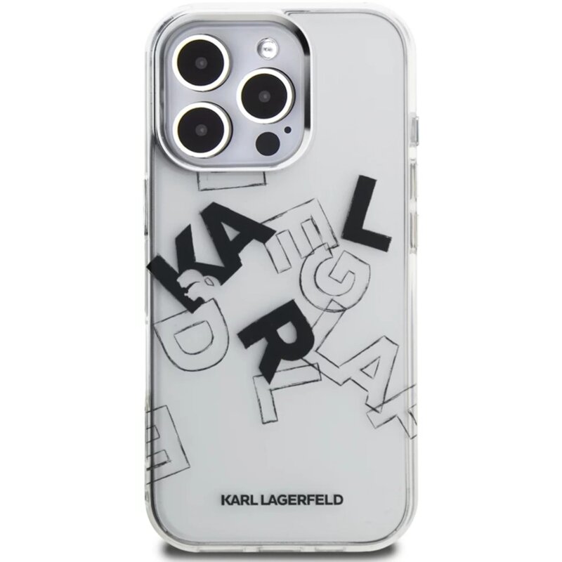 Husa iPhone 16 Pro Max Karl Lagerfeld IML Luxury, transparenta, KLHCP16XHMLGFCH