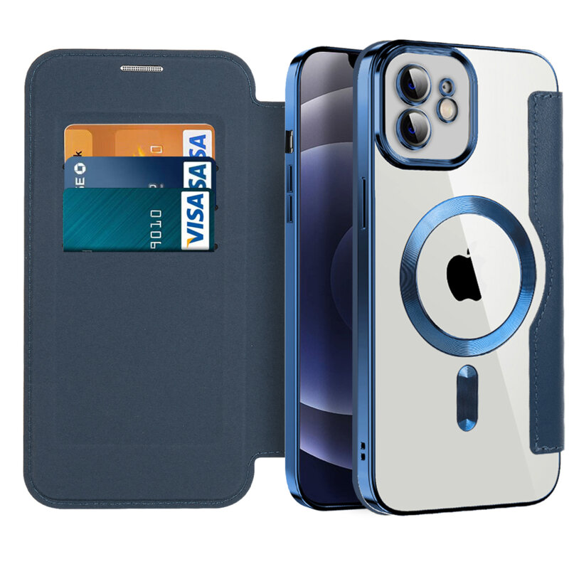 Husa iPhone 12 Techsuit SmartMag Book Case, albastru