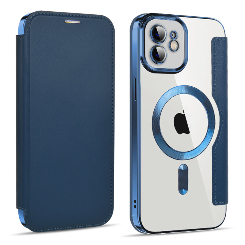 Husa iPhone 12 Techsuit SmartMag Book Case, albastru