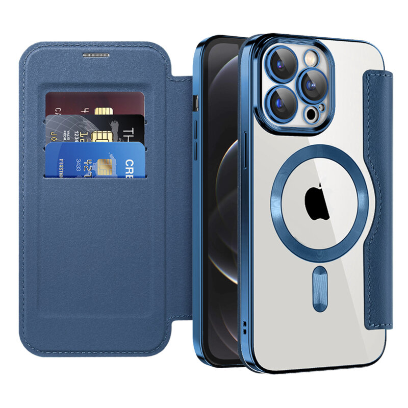 Husa iPhone 12 Pro Techsuit SmartMag Book Case, albastru