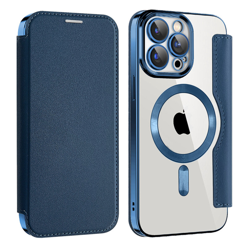 Husa iPhone 13 Pro Techsuit SmartMag Book Case, albastru