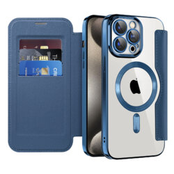 Husa iPhone 15 Pro Max Techsuit SmartMag Book Case, albastru