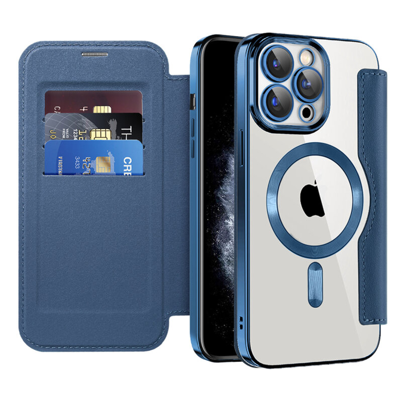 Husa iPhone 11 Pro Max Techsuit SmartMag Book Case, albastru