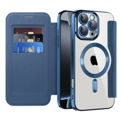 Husa iPhone 16 Pro Techsuit SmartMag Book Case, albastru