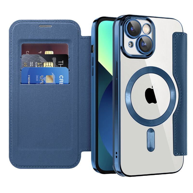 Husa iPhone 13 Techsuit SmartMag Book Case, albastru