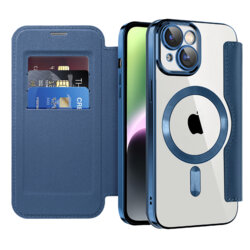 Husa iPhone 14 Techsuit SmartMag Book Case, albastru