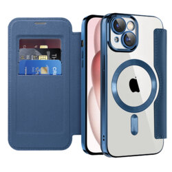 Husa iPhone 15 Techsuit SmartMag Book Case, albastru