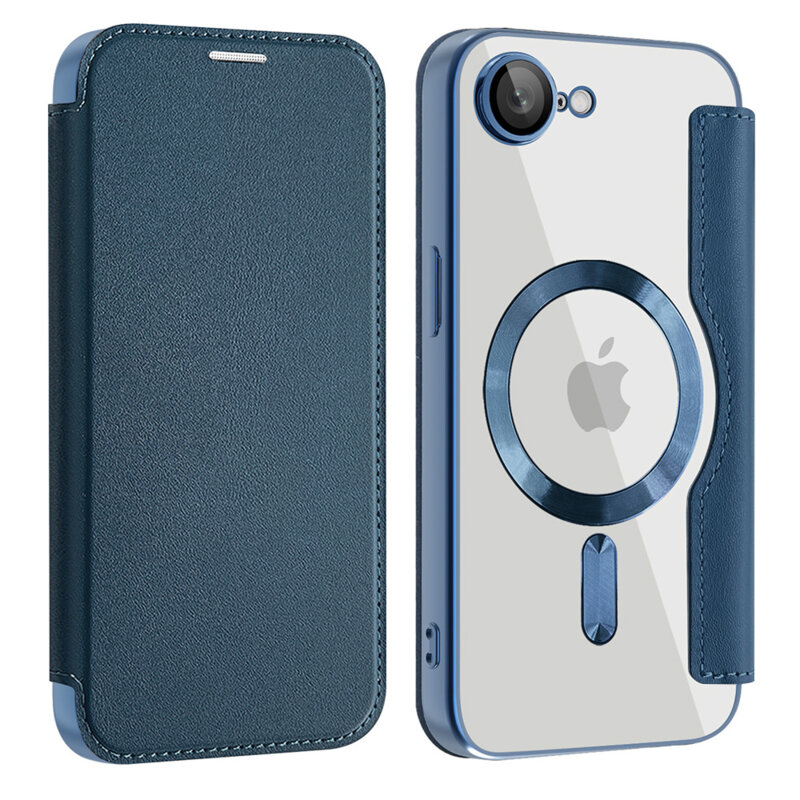 Husa iPhone 16e Techsuit SmartMag Book Case, albastru