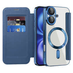 Husa iPhone 16 Techsuit SmartMag Book Case, albastru