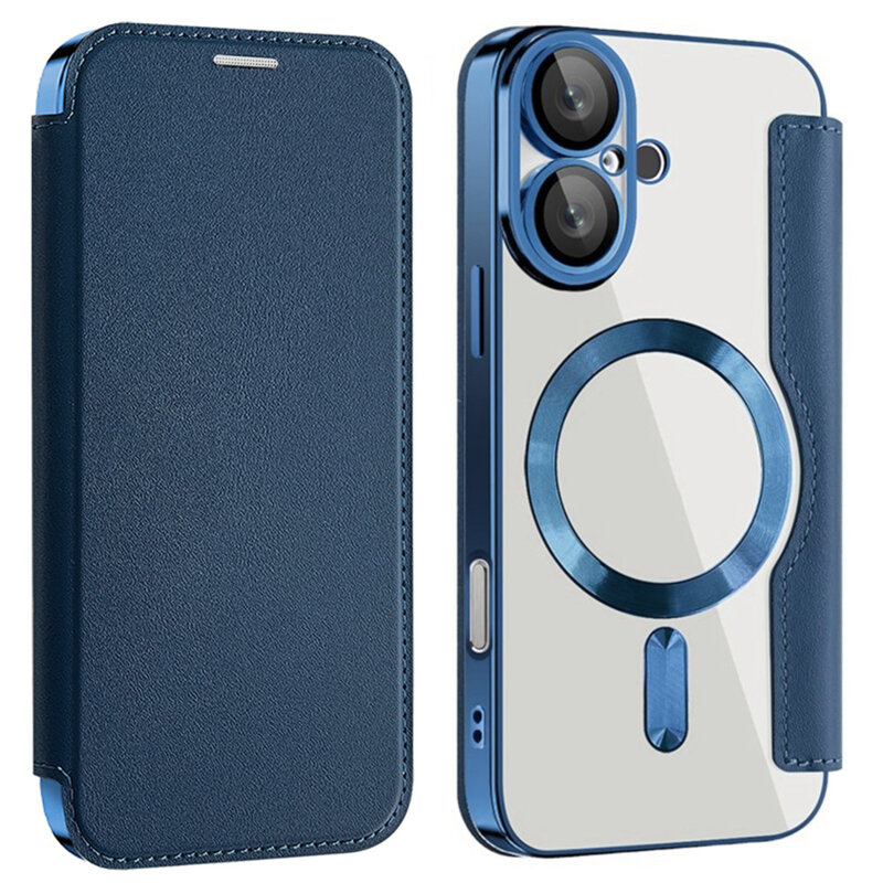 Husa iPhone 16 Plus Techsuit SmartMag Book Case, albastru