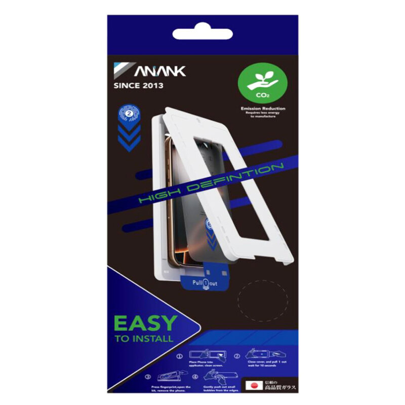 Folie sticla iPhone 16 Pro ANANK 2.5D 2X Reinforced Screen Protector, negru