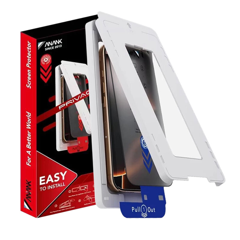 Folie sticla iPhone 16 Pro ANANK 2.5D 2X Reinforced Privacy Screen Protector, negru