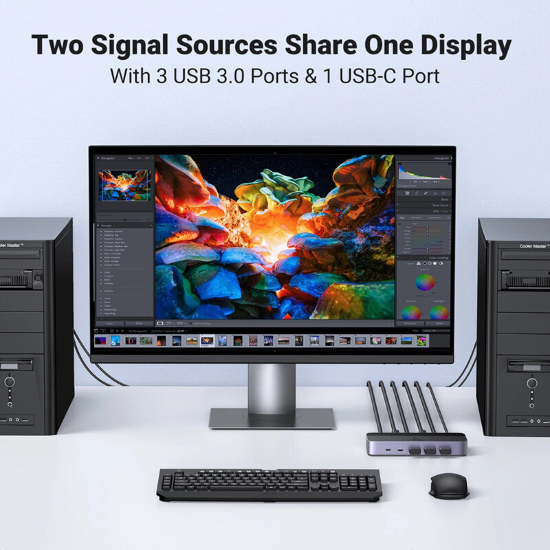 Switch HDMI 2in 1out Ugreen, negru, 4K@60Hz, 15707