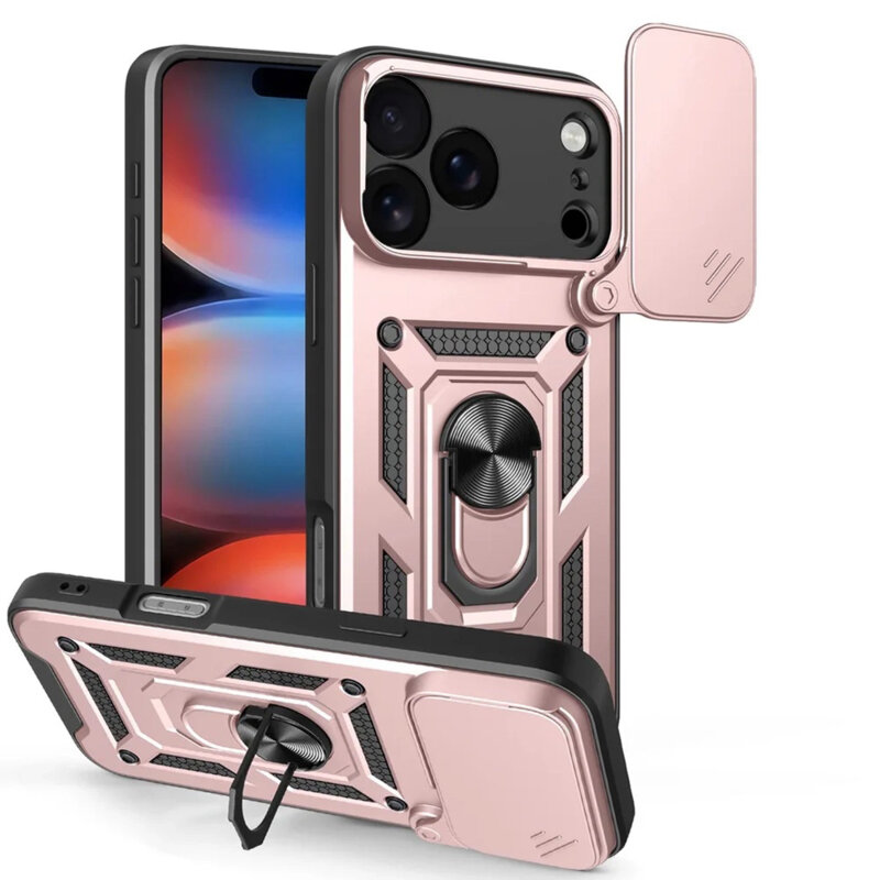 Husa iPhone 17 Pro protectie camera Techsuit CamShield Series, roz