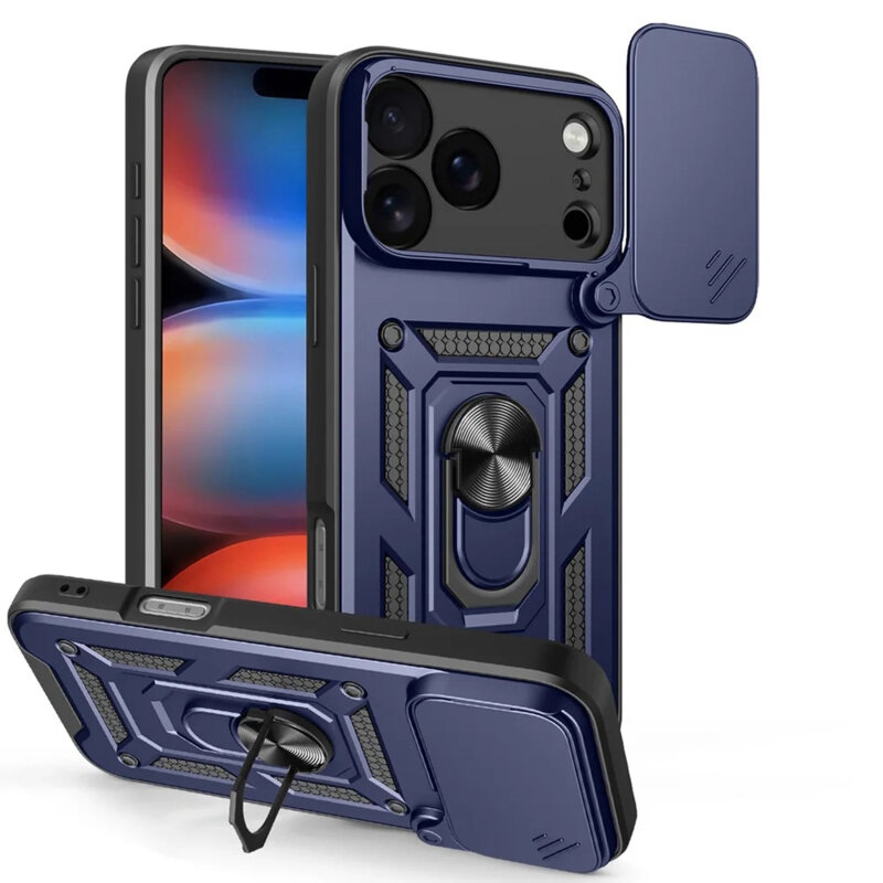 Husa iPhone 17 Pro protectie camera Techsuit CamShield Series, albastru