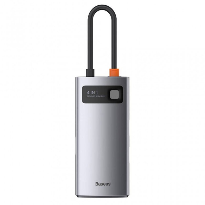 Dock USB-C Baseus la 2x USB, Type-C, HDMI, gri, CAHUB-CY0G