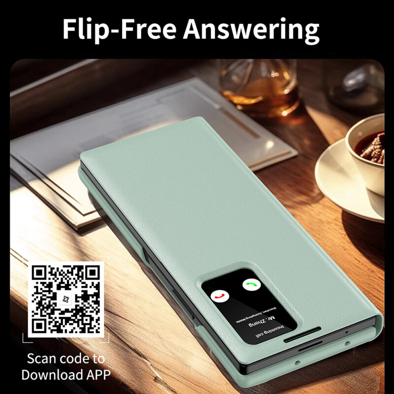 Husa tip carte Samsung Galaxy Z Fold5 SmartView Series, verde