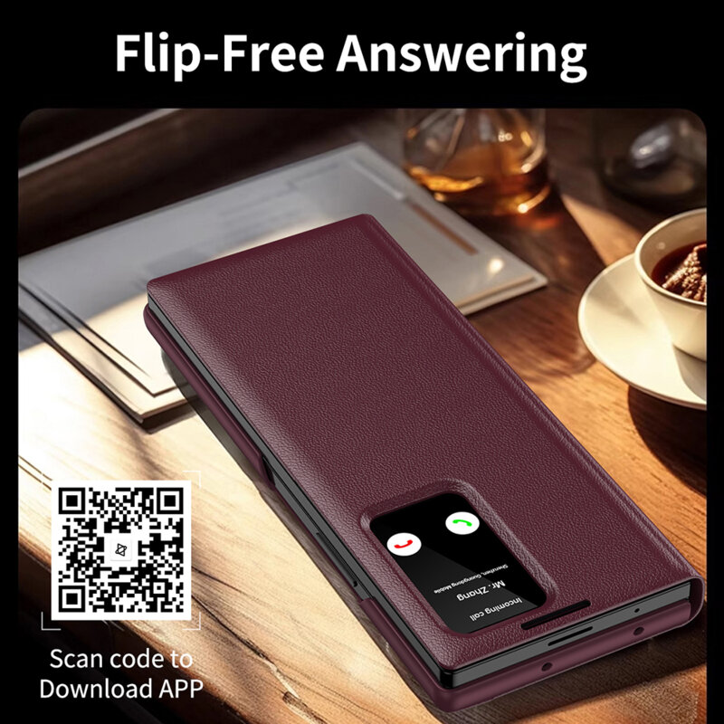 Husa tip carte Samsung Galaxy Z Fold5 SmartView Series, rosu