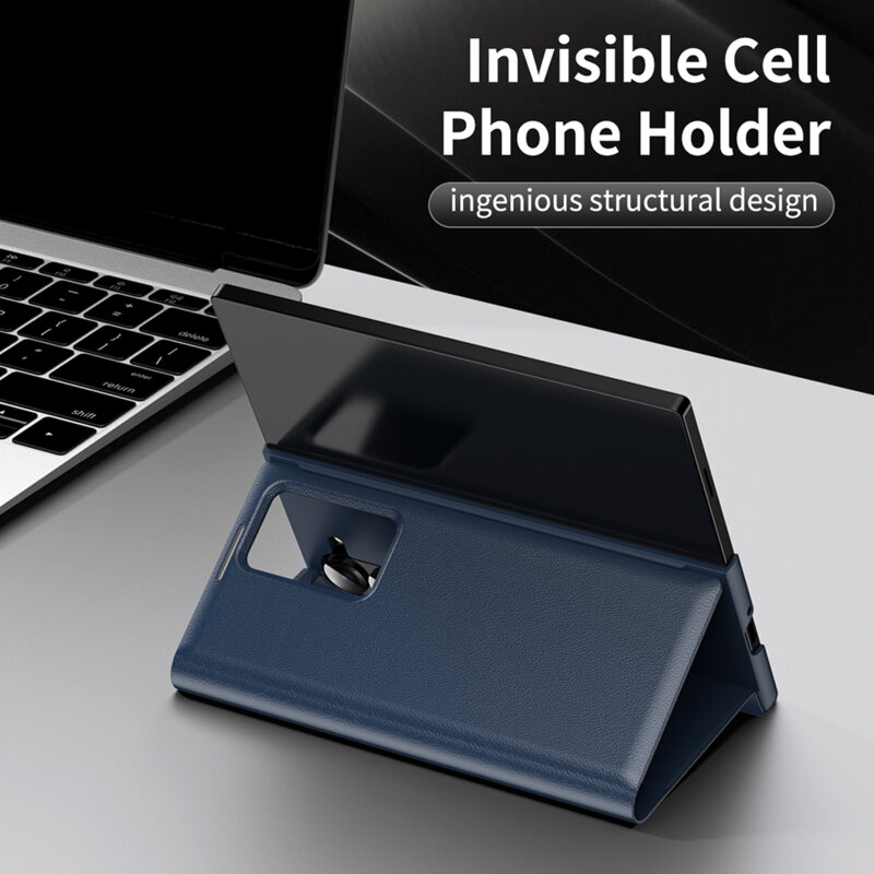 Husa tip carte Samsung Galaxy Z Fold5 SmartView Series, albastru