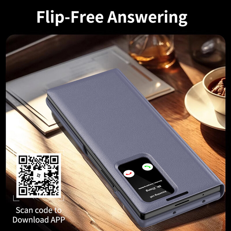 Husa tip carte Samsung Galaxy Z Fold5 SmartView Series, mov