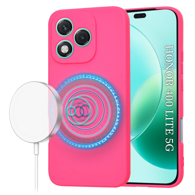 Husa silicon Honor 400 Lite Techsuit SoftFlex MagSafe, fucsia