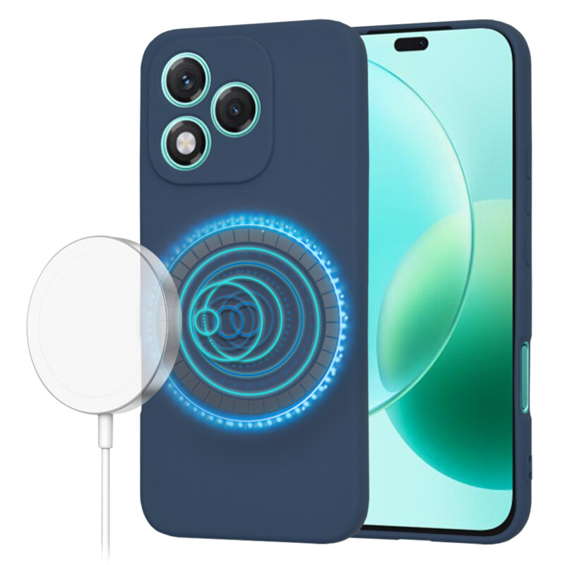 Husa silicon Honor 400 Lite Techsuit SoftFlex MagSafe, bleumarin