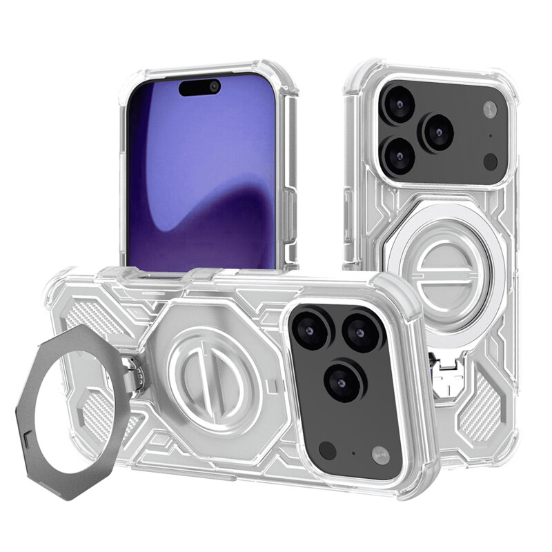 Husa iPhone 17 Pro Techsuit Carbon Shield PRO, alb