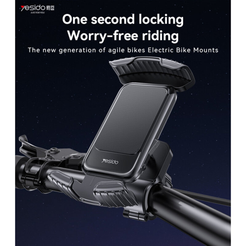 Suport de telefon pentru bicicleta ajustabil Yesido C249, negru