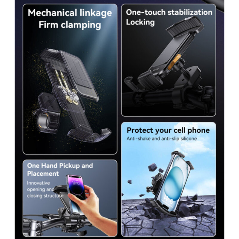 Suport de telefon pentru bicicleta ajustabil Yesido C249, negru