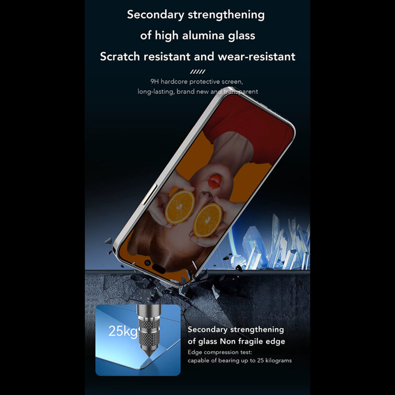 Folie sticla iPhone 16 Pro Max ANANK 2.5D Privacy Screen Protector, negru