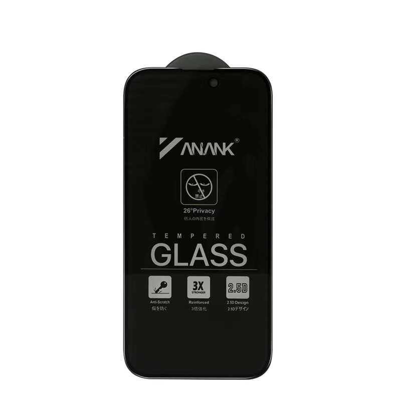 Folie sticla iPhone 16 ANANK 2.5D Privacy Screen Protector, negru