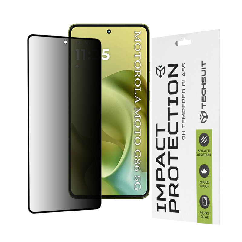 Folie sticla Motorola Moto G86 Techsuit 111D Privacy Full Glue, negru