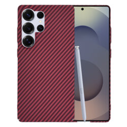 Husa Samsung Galaxy S25 Ultra Techsuit Carbonite FiberShell, rosu