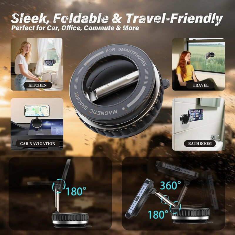 Suport auto magnetic premium, 360° Techsuit VacuumGripX S15