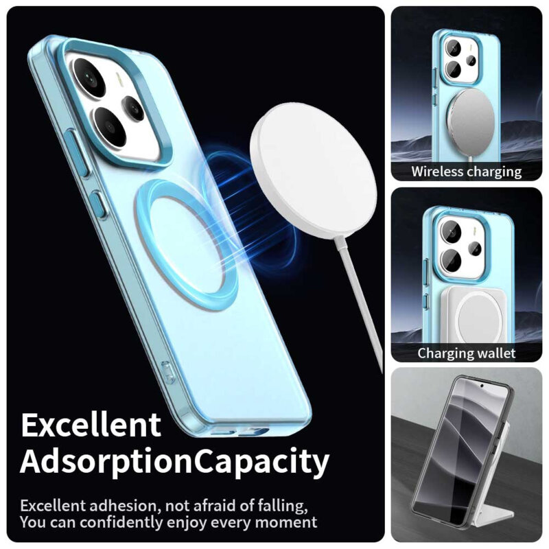 Husa Xiaomi Redmi Note 14 4G (Regional) Techsuit CandyCase MagSafe, albastru