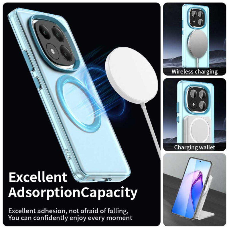 Husa Xiaomi Redmi Note 14 Pro+ 5G Techsuit CandyCase MagSafe, albastru